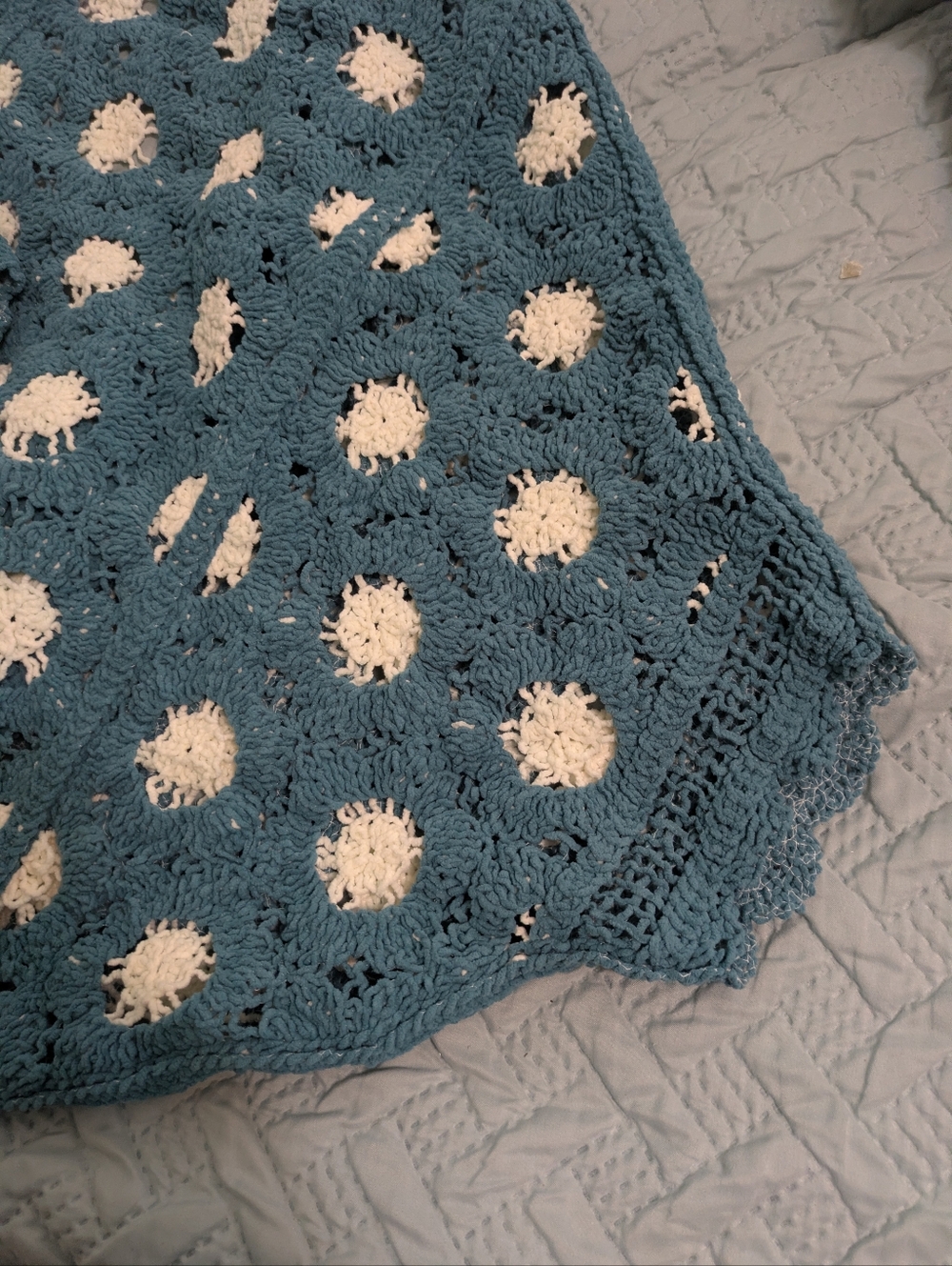 POL Teal Crochet Open-Front Women's Batwing Loosefit Sweater - Picture 4 of 4